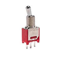 E-Switch 200MSP1T2B3M2QE ສະຫນັບສະຫນູນ Toggle TOGGLE, 3A 120VAC/28VDC, SPDT On-On, Panel Mount PC Pin