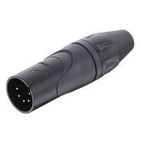 Amphenol Audio AX5MB ຕົວເຊື່ອມສາຍສະເພາະ 5 ແພງ ປິນຜູ້ຊາຍ ປລັກ AX XLR ຕົວເຊື່ອມສາຍສຽງ. ສີດຳ