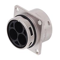 Amphenol SINE Systems RTHP0203SNH ຕົວເຊື່ອມຕໍ່ຮັບ, ຂອງກະແຈສີ່ຫົວ, 3 ຕຳແໜ່ງ, ຜູ້ຍິງ, ເທັກໂນໂລຍີ RADSOK, ກຳລັງໄຟສູງ, ຂະໜາດເປົ້າ 20, ການຕິດຕັ້ງດ້ວຍການບິນ