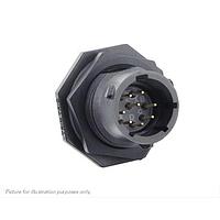 Eaton Souriau-Sunbank UTSX712D8PX ຮອບຮອງ Jam nut receptacle, ບໍ່ມີ backshell, ມີ 8 ຕິດຕໍ່ PCB ຊາຍ, IP68/69K ໃນສະພາບບໍ່ໄດ້ຕໍ່ກັນ, ການກຳນົດກະແຈ X