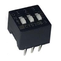 CTS Electronic Components 208-3S ສະຫນາມສະລັບ DIP 3 ສ່ວນສະລັບ SPST
