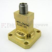 Fairview 42AEL86 WR-42 to 2.92mm Female End Launch Waveguide to Coax Adapter Square Cover Flange With 18 GHz to 26.5 GHz Frequency Range For K Band