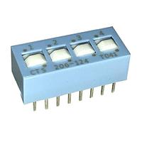 CTS Electronic Components 206-124 ສະຫຼັບ DIP SPDT 4 ສ່ວນຂອງສະຫຼັບ
