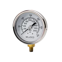 Miljoco P4098LY13 ເຄື່ອງວັດແທກແຮງດັນ (0-3000psi/0-20,000kPa; 0.01; 1/4" NPT)