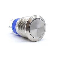 E-Switch ULV4F23SS5G4 ຕ້ານການທຳລາຍ Anti-vandal, SPDT, On-On, ຕິດຕູ້, ດ້ານໜ້າ, ເງິນ, LED, ແດງ/ຂຽວ, IP67