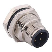 NorComp 860-004-113R001 Connectors IP67 Male M12 Panel Mount 4 Position Straight Dip Solder
