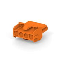 AMP Connectors - TE Connectivity 1-480703-3 ກອງຮັບສະຫນາມ CAP HOUSE 4 POS ສີສົ້ມ UL94V-2