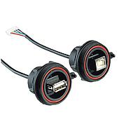 Bulgin PX0460/A ຕົວເຊື່ອມ USB Type A PANEL MT USB A TYPE EXPOSED BRAID