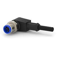 AMP Connectors - TE Connectivity 2273076-1 ເສັ້ນສາຍອ່ານສະເຫຼີມ / ເສັ້ນສາຍກະທົບ 3pos PUR 1.5m M12 agl plug pig A