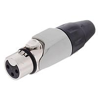 Amphenol Audio AX3F8M ຕົວເຊື່ອມສາຍສະເພາະ 3 ໂພນ ປຸ່ມສໍເຄັດ F AX XLR ສາຍສຽງ ສະຕັນນິເກວດ້ວຍປຸ່ມມາກິ້ງສີເທົາ