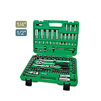TOPTUL GCAI108R1 ລະດັບວິຊາຊີບ 1/4" & 1/2" DR. Flank Socket Set (108 pcs)