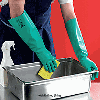 Ansell AN.37185M ຖືມື, ຕ້ານສານເຄມີ, ຄອດນິຕຣິນ, ບໍ່ມີຜ້າຂອງດ້ານໃນ, L455mm, M (9호)