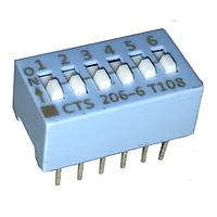 CTS Electronic Components 206-6S ສະຫນາມສະລັບ DIP 6 ສ່ວນສະລັບ SPST