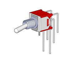 Dailywell 2MD1T3B1M7QES-5 ສະຫນັບສະຫນູນ Toggle Switches Sub-Miniature DPDT switch on-on vertical right angle pc thru-hole