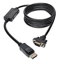 Tripp Lite P581-006-VGA ສາຍຕໍ່ຕົວແປ Tripp Lite DisplayPort ເປັນ VGA Latches HD-15 Adapter M/M 6'