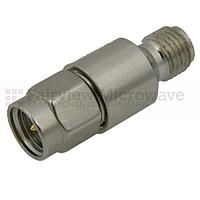 Fairview SA3011-01 1 dB Fixed Attenuator SMA Male To SMA Female Up To 6 GHz Rated To 2 Watts With Passivated Stainless Steel Body