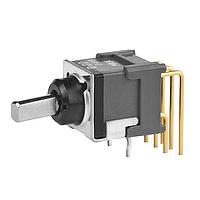 NKK Switches B22HH ສະຫນັບສະຫນູນ Toggle DPDT ON-ON .248 FLAT RIGHT ANGL PC .4VA