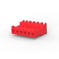 AMP Connectors - TE Connectivity 3-644467-6 ການປະກອບ Receptacle FEED THRU ມີ TAB 6P L.R. ແດງ 22 AWG