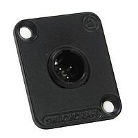 Switchcraft EHT3MBAU ຕົວເຊື່ອມ EH MINI XLR 3P M BLK EPOXY HSG ທອງ