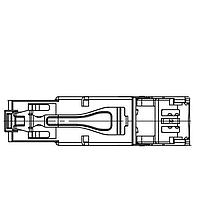 Amphenol Commercial Products DRP10188520011 ປຸກຕໍ່ຕ່າງ, Cat6A, RJ45 ອຸດສາຫະກຳ, ຕົວຕົວເຊັ່ນ, ເທີມໂພລິແສດ, 22-23 AWG, ທອງ 50u" ມີຝາປົກກັນ