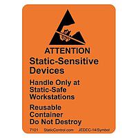 SCS 7101 ESD Attention, ນຳກັບໃຊ້ໄດ້ REUSABLE ORG/BLK 500 ຕໍ່ມໍ