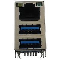 Amphenol Commercial Products RJMG231022830ER ມັກເຕິຈແຈັກ R/A, ປະເພດຈົດຈົງ, USB 2.0 RJ45+OverDual