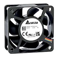 Delta Electronics, Inc. QFR0624EHP0 ພັງລົມ Axial DC Axial, 60x60x25mm, 24VDC, 27.5CFM, 2.4W, 39.5dBA, 6000RPM, Tach/PWM