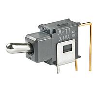 NKK Switches A11JV1 ປຸ່ມສະແກນຍ້ອຍປອດກັນການລະດັບການປະຕິບັດ SPST ON-OFF .248 BAT ຕັ້ງຕົ້ນ PC .4VA
