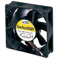 Sanyo Denki 9WP1212L1011 ພັງລົມ Axial DC Axial, 120x120x38mm, 12VDC, 57.2CFM, Splash Proof, Ribless, Tach, IP68