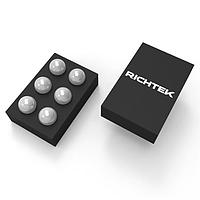 Richtek RT5716P-CBA ຕົວແປລົດແຮງດັນ 1.8V ເປັນ 5.5V, 0.6A/1A, 2.3 A IQ ຕົວແປລົດແຮງດັນ 6-Pin, 0.35mm Pitch WCSP Package