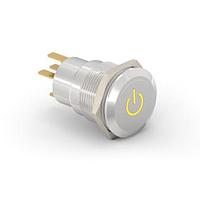 Alcoswitch - TE Connectivity 3-2213766-2 ປຸ່ມກົດສະຫນອງ AV19 SPL 0.4VA ໄຟ LED ເຫຼືອງ 24V