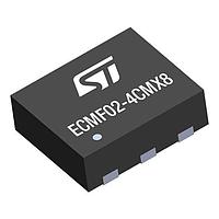 STMicroelectronics ECMF02-4CMX8 ຕົວກັນສະຫນາມທົ່ວໄປ Common Mode Chokes ESD Filter USB 2.0 16V 6 Ghz 150W 4.8A