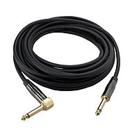 Io Audio Technologies IO-IC109020-T2MCH-R ສາຍສຽງ Audio Cable Assembly, 1/4"TS ເຖິງ 1/4"TS RA, ຕູ້ມະນາ Chrome/Gold 90 Degree Connector, Mono, 20'