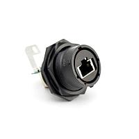 Amphenol SINE Systems RTS718NRJ03-U1 ປະຕູຮັບສະຫນອງຮູບແບບ Modular, ແນວກະດູກ Jam Nut, RJ45 (8 ຕຳແໜ່ງ) ມີກະດູກ Coupling ທີ່ມີຄວາມທົນທານສູງ, ຢາງຊິໂລນ Seal