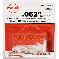 Molex 76650-0064 ຊຸດຕິດຕໍ່ .062 ຊຸດຕິດຕໍ່ Pnl Mnt Plug Recp 3P