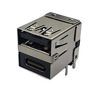 Adam Tech USB-A3-C31-D-RA-CS1 ຕົວເຊື່ອມ USB ປະເພດ A / ປະເພດ C CONN USB TYPE-A OVER TYPE-C RIGH