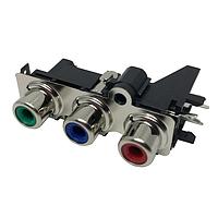 Switchcraft PJRAS1X3S02X ຕົວເຊື່ອມ RCA Phono 3 POS RA SHLD PH JK