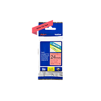 Label printed Brother TZe-451 Black text on 24mm red background