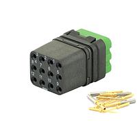 Eaton Souriau-Sunbank 8MQ2M1220SA ຕູ້ຕໍ່ແບບ Modular - ໂມດູນ Push Pull MQuick, ບໍ່ມີການປິດປ່ອງ, ມີຂໍ້ຕິດຕໍ່ປະເພດຜູ້ຍິງ crimp