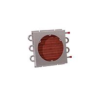 Aavid AS06-08G01SB-F9 ຕົວແປປ່ອງຄວາມຮ້ອນນ້ຳເຫຼົ່າເປັນອາກາດຮອບທອງສແຕນເລດ, ທ້ອງທອງທອງຄົບເປີ, ມີຊຸດພັດລະຍຸດພາຍໃນ 115VAC Marin Fan Kit