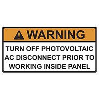 HellermannTyton 596-00499 ປ້າຍແຈ້ງເຕືອນ Solar Label WARNING TURN OFF PV 50/RL