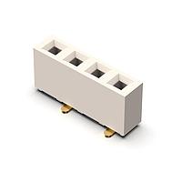 GCT (Global Connector Technology) BG306-04-A-1-0400-L-B ປຸ່ມສໍເຄດ 4w, 2.54mm Pitch Socket, SIL, SMT, Vert, R1, GF, LCP Nat, T+R+C