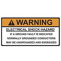 HellermannTyton 596-00498 ເປັນປ້າຍແຈ້ງເຕືອນ Solar Label WARNING GND COND ENG 50/RL