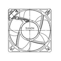 Sunon CF4113MBT-000U-AB9 ພັງລົມ Axial EC Axial, 120x120x38mm, 110-230VAC, 77.9/90.1CFM, ເລີ່ມຕົ້ນອັດຕະໂນມັດ, IP55