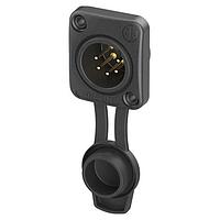 NEUTRIK NC5MDXX-TOP ຕົວເຊື່ອມ RECP airtight series 5 ແຖວ ຜູ້ຊາຍ - ບົດບາດ - ສີດຳ/ທອງ - ຕິດຕັ້ງດ້ານໜ້າ, ມີຝາປົກກັນ