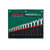 TOPTUL GRAW0801 15° Offset Pro-Line Combination Wrench Set (8pcs, 8~22mm)