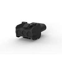 AMP Connectors - TE Connectivity 1-350767-9 ກອງຮັບສະບັບ Receptacle 03P UMNL V0 CAP HSG ສີດຳ