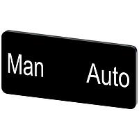 SIEMENS 3SU19000AC160EA0 ປ້າຍປ້າຍປ້າຍ, Man Auto INSCR. LABEL, ສີດຳ 12.5 X 27MM, MAN AUTO