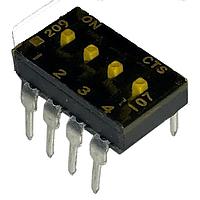 CTS Electronic Components 209-4MST ສະຫນາມສະລັບ DIP 4 ສ່ວນສະລັບ SPST