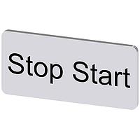 SIEMENS 3SU19000AC810DC0 ປ້າຍປະກັບ, ປ້າຍປະກັບເລີ່ມຕົ້ນ ຢູ່ການຂຽນ, ສີເງິນ 12.5 X 27MM, ເລີ່ມຕົ້ນ STOP